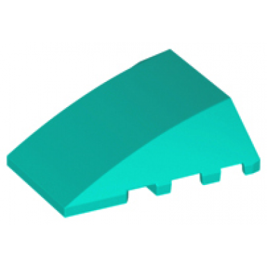 dark turquoise wedge 4 x 4 triple curved no studs