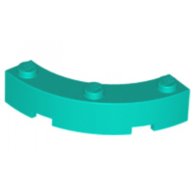 dark turquoise brick round corner 4 x 4 macaroni with 3 studs