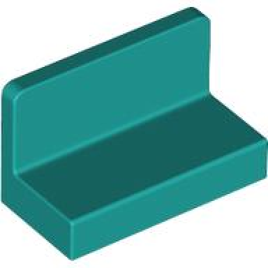 dark turquoise panel 1 x 2 x 1 with rounded corners
