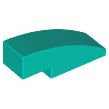 dark turquoise slope curved 3 x 1