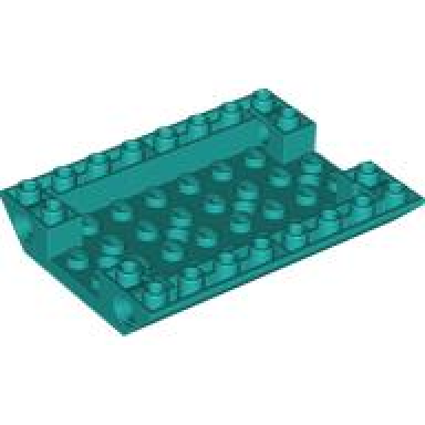 dark turquoise slope inverted 45 6 x 8 double with 4 holes and 4 pin holes