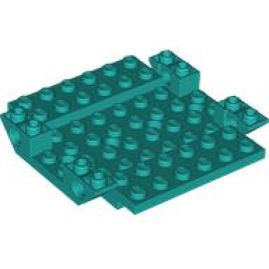 dark turquoise aircraft fuselage middle bottom 8 x 8 with 4 holes and 4 pin holes