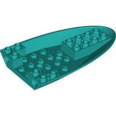 dark turquoise aircraft fuselage forward bottom curved 6 x 10 with 3 holes and 2 pin holes