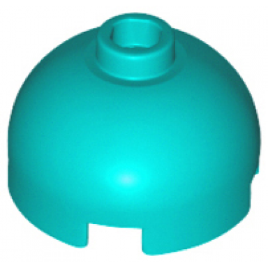 dark turquoise brick round 2 x 2 dome top