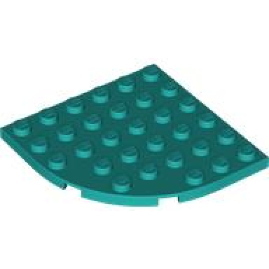 dark turquoise plate round corner 6 x 6