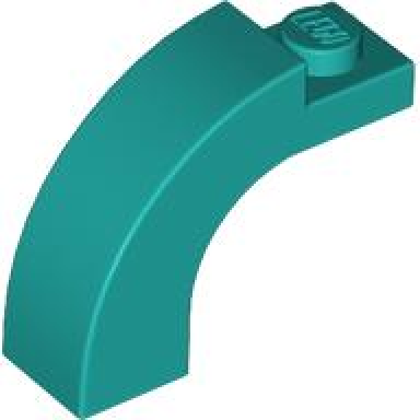 dark turquoise arch 1 x 3 x 2 curved top