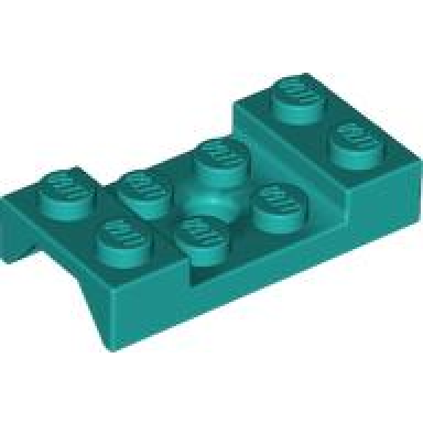 dark turquoise vehicle mudguard 2 x 4 with arch studded with hole