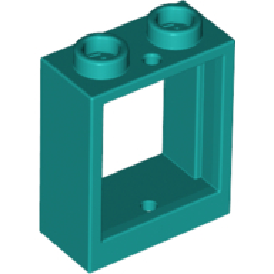 dark turquoise window 1 x 2 x 2 flat front