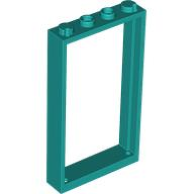 dark turquoise door frame 1 x 4 x 6 with 2 holes on top and bottom