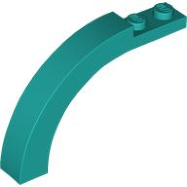 dark turquoise arch 1 x 6 x 3 1 3 curved top