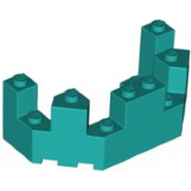 dark turquoise castle turret top 4 x 8 x 2 1 3