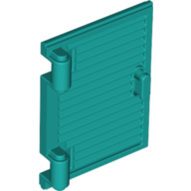 dark turquoise shutter for window 1 x 2 x 3 with hinges and handle
