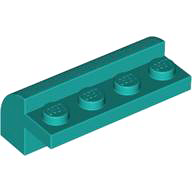 dark turquoise slope curved 2 x 4 x 1 1 3 with 4 recessed studs