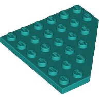 dark turquoise wedge plate 6 x 6 cut corner