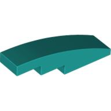 dark turquoise slope curved 4 x 1