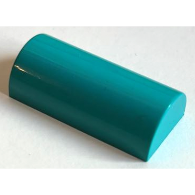 dark turquoise slope curved 2 x 4 double without groove