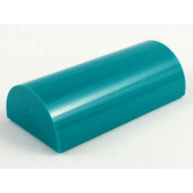 dark turquoise slope curved 2 x 4 double with groove