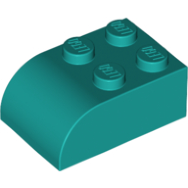 dark turquoise slope curved 3 x 2 with 4 studs