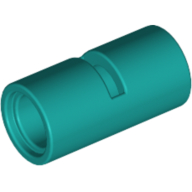 dark turquoise technic pin connector round 2l with slot pin joiner round