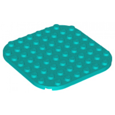 dark turquoise plate round 8 x 8 with rounded corners