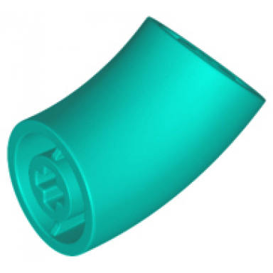 dark turquoise brick round 2 x 2 d 45 degrees elbow 25.5mm standing height