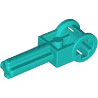 dark turquoise technic axle 2l with reverser handle axle connector