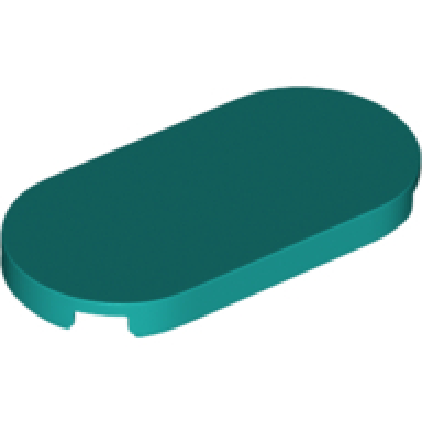 dark turquoise tile round 2 x 4 oval