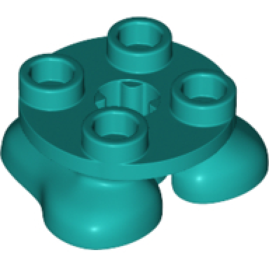 dark turquoise legs with plate round 2 x 2 and axle hole - 2 feet