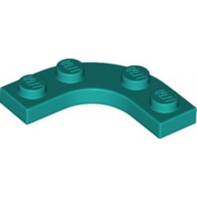 dark turquoise plate round corner 3 x 3 with 2 x 2 curved cutout
