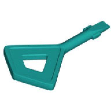 dark turquoise tile remover key with diamond and screwdriver ends