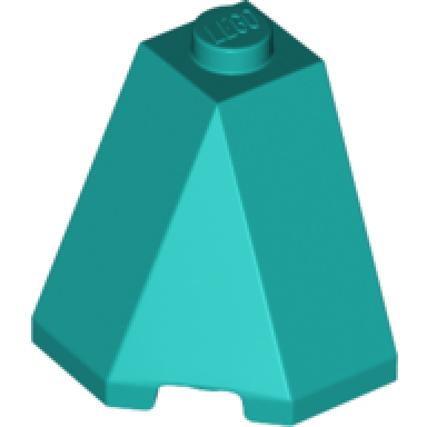 dark turquoise wedge 2 x 2 x 2 slope 65 corner