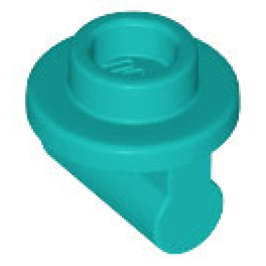 dark turquoise plate round 1 x 1 with bar handle on long stem