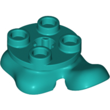 dark turquoise legs with plate round 2 x 2 and axle hole - 2 feet 1 raised