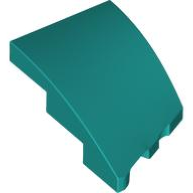 dark turquoise wedge 3 x 2 left no studs