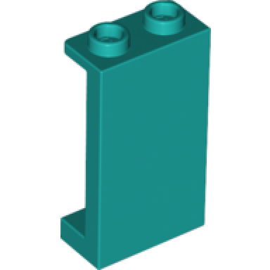 dark turquoise panel 1 x 2 x 3 with side supports - hollow studs