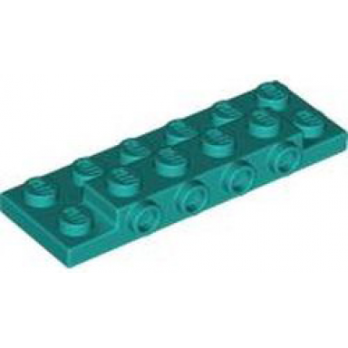 dark turquoise plate modified 2 x 6 x 2 3 with 4 studs on side