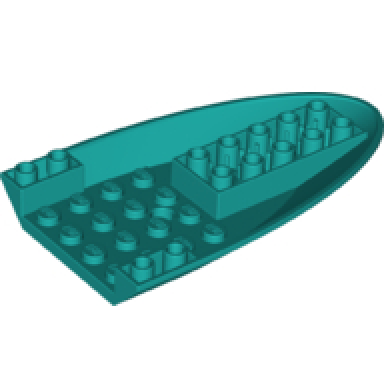 dark turquoise aircraft fuselage forward bottom curved 6 x 10 with 3 holes