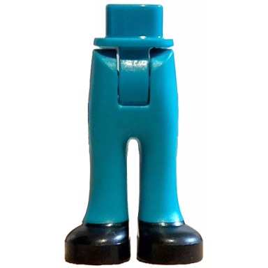 dark turquoise mini doll hips and trousers with back pockets with black shoes pattern - thick hinge