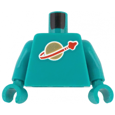 dark turquoise torso with classic space logo high on torso pattern inside with ribs second reissue dark turquoise arms dark turquoise hands