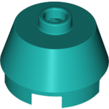dark turquoise cone 2 x 2 truncated
