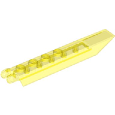 trans-yellow hinge plate 1 x 8 with angled side extensions squared plate underside