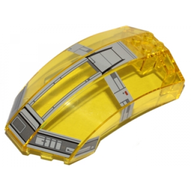 trans-yellow windscreen 10 x 6 x 4 curved with sw resistance transport pod pattern stickers - set 75176
