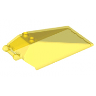 trans-yellow windscreen 8 x 4 x 2 with 2 studs and bar handle