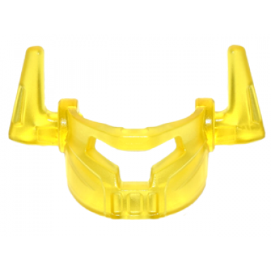 trans-yellow minifigure visor with t slit wide and horns on sides
