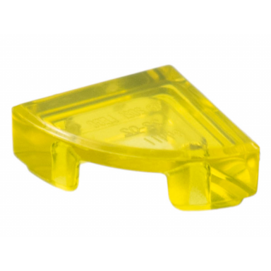 trans-yellow tile round 1 x 1 quarter