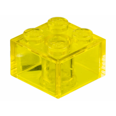 trans-yellow brick 2 x 2