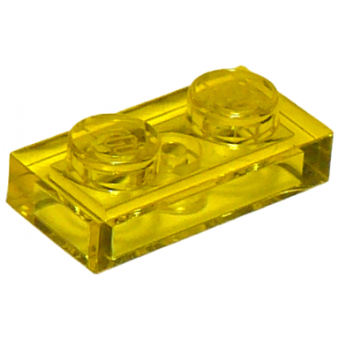 trans-yellow plate 1 x 2