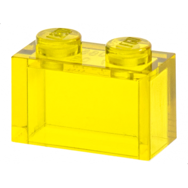 trans-yellow brick 1 x 2 without bottom tube