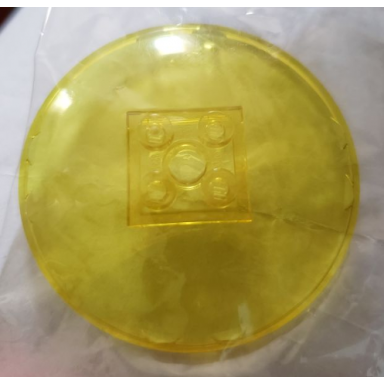 trans-yellow dish 6 x 6 inverted radar - solid studs