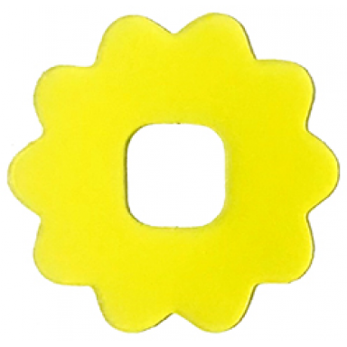 trans-yellow clikits icon accent rubber flower 10 petals 2 3 4 x 2 3 4